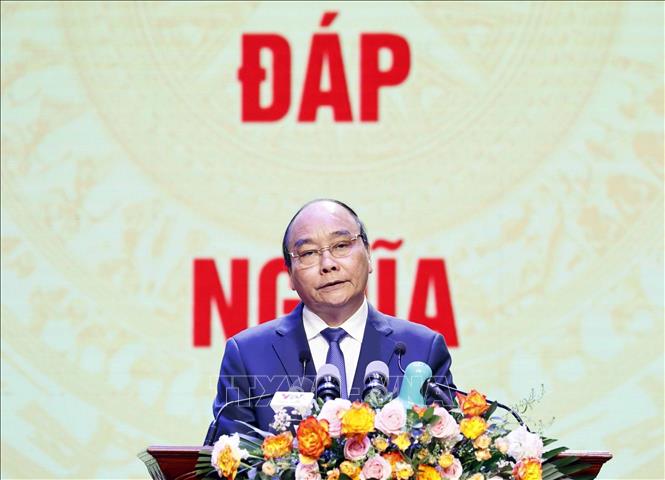 President Nguyen Xuan Phuc speaks at the ceremony. VNA Photo: Thống Nhất