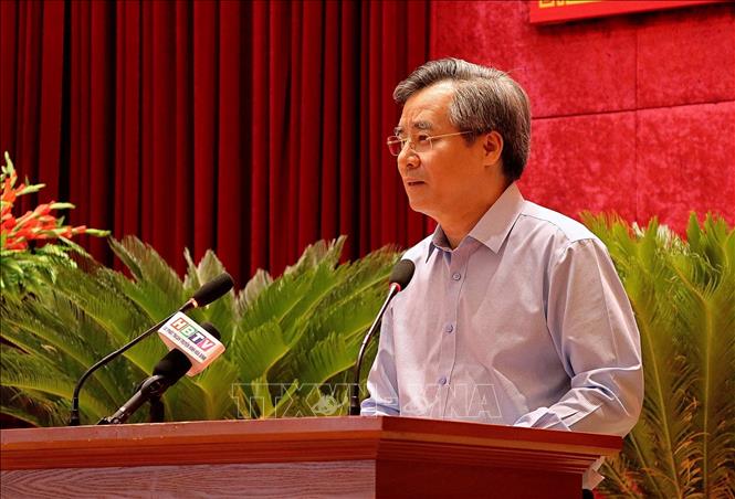 Trong ảnh: Đồng chí Nguyễn Quang Dương, Phó Trưởng ban Tổ chức Trung ương phát biểu tại Hội nghị. Ảnh: Thanh Hải - TTXVN 