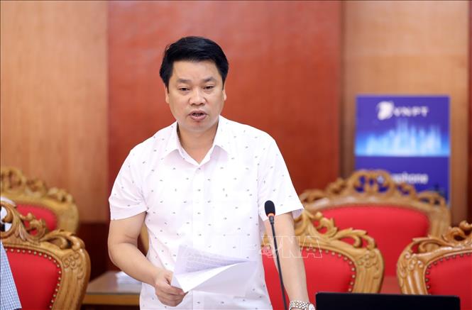 Trong ảnh: Phó Giám đốc Sở Giao thông vận tải tỉnh Lạng Sơn Vũ Văn Nhiên phát biểu tại Hội nghị. Ảnh: Anh Tuấn – TTXVN