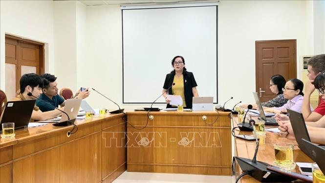 Trong ảnh: Sở Thông tin và Truyền thông Hà Nội tổ chức họp báo cung cấp thông tin. Ảnh: TTXVN phát. 