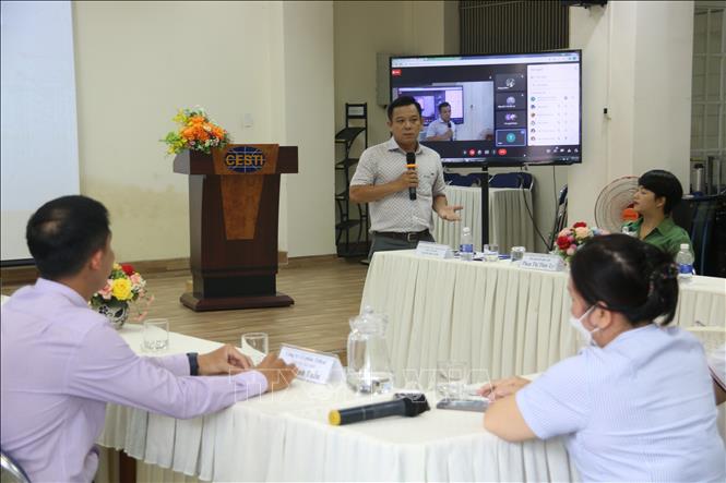 Trong ảnh: Ông Nguyễn Đức Tuấn, Quyền Giám đốc Trung tâm Thông tin và Thống kê Khoa học và Công nghệ Thành phố Hồ Chí Minh phát biểu tại hội thảo. Ảnh: Thanh Vũ - TTXVN
