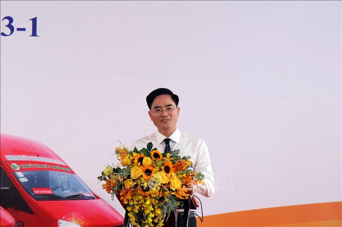 Trong ảnh: Giám đốc Sở Giao thông Vận tải Thành phố Hồ Chí Minh Trần Quang Lâm phát biểu tại Lễ khai trương. Ảnh: Tiến Lực – TTXVN