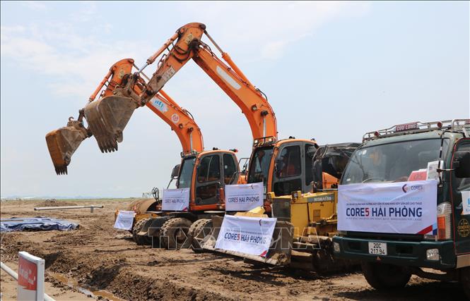 Trong ảnh: Dự án Core5 Hải Phòng khởi công tại Khu Công nghiệp Đình Vũ, Hải Phòng. Ảnh: Minh Thu - TTXVN