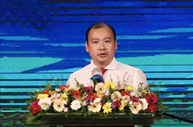 Trong ảnh: Phó trưởng Ban Tuyên giáo Trung ương Lê Hải Bình phát biểu tại Chương trình kỷ niệm. Ảnh: Hồng Giang - TTXVN