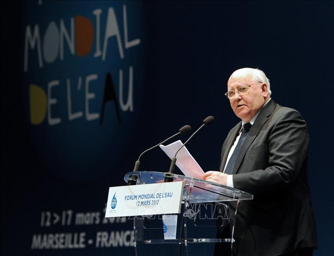 Trong ảnh (tư liệu): Cựu Tổng thống Liên Xô Mikhail Gorbachev phát biểu tại Diễn đàn nước thế giới lần thứ 6 ở Marseille, Pháp ngày 12/3/2012. Ảnh: AFP/TTXVN