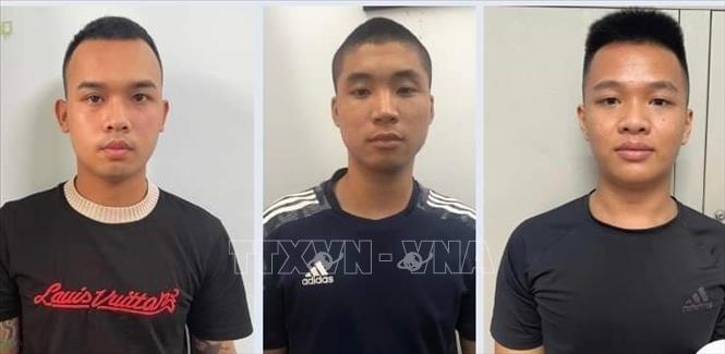 Trong ảnh: Các đối tượng của vụ án bị bắt giữ. Ảnh: TTXVN phát