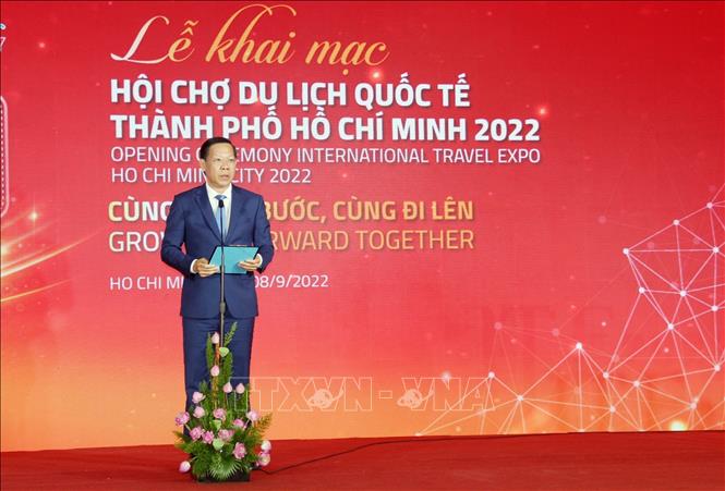 Chairman of the Ho Chi Minh City’s People’s Committee Phan Van Mai speaks at the ITE HCMC 2022 opening ceremony. VNA Photo: Mỹ Phương