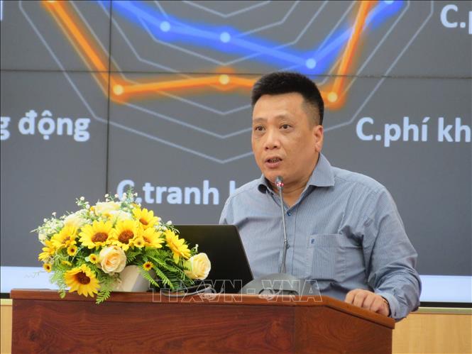 Trong ảnh: Ông Trần Toàn Thắng, Trưởng Ban Dự báo kinh tế ngành và doanh nghiệp, Trung tâm Thông tin và Dự báo Kinh tế - Xã hội Quốc gia, Bộ Kế hoạch và Đầu tư phát biểu tại Hội nghị. Ảnh: Ánh Tuyết - TTXVN