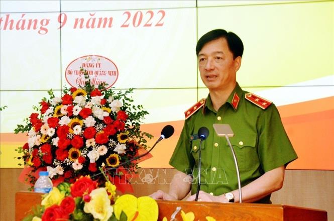 Trong ảnh: Trung tướng Nguyễn Duy Ngọc, Thứ trưởng Bộ Công an, phát biểu tại buổi lễ. Ảnh: TTXVN phát