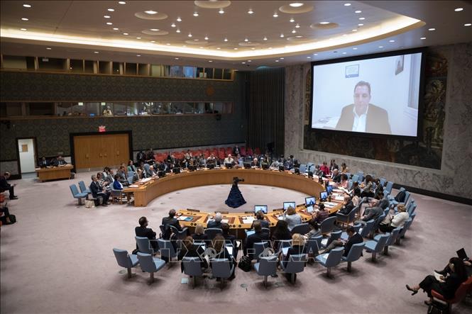 Trong ảnh: Toàn cảnh phiên họp của Hội đồng Bảo an LHQ về vấn đề Syria ở New York (Mỹ) ngày 15/9/2022. Ảnh: THX/TTXVN