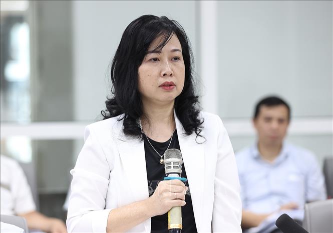 Quyền Bộ trưởng Bộ Y tế Đào Hồng Lan phát biểu. Ảnh: Dương Giang-TTXVN