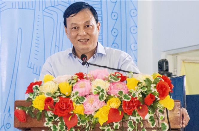 Trong ảnh: Ông Nguyễn Thành Huân, Phó Giám đốc Sở Công thương tỉnh An Giang phát biểu tại buổi tổng kết. Ảnh: Thanh Sang - TTXVN