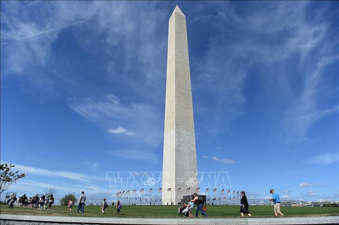 Trong ảnh: Đài tưởng niệm Washington ở thủ đô Washington D.C, Mỹ. Ảnh: AFP/TTXVN