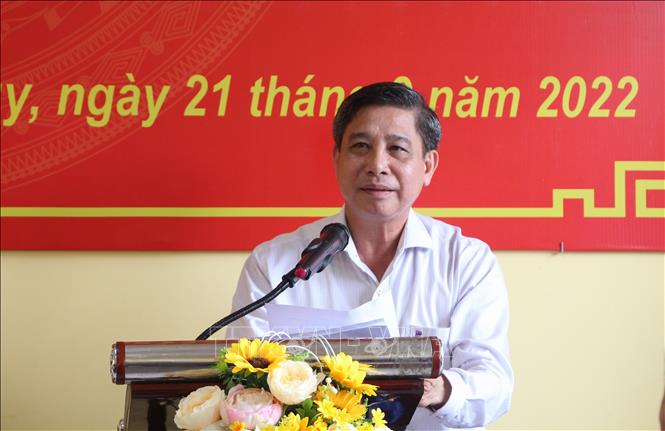 Trong ảnh: Ông Đồng Văn Thanh, Chủ tịch UBND tỉnh Hậu Giang phát biểu tại Lễ bàn giao. Ảnh: Hồng Thái - TTXVN