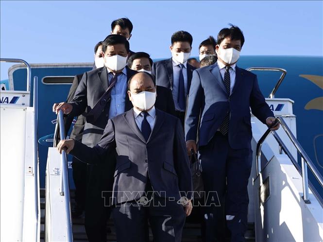 Chủ tịch nước Nguyễn Xuân Phúc đến sân bay quốc tế Haneda, Tokyo, Nhật Bản. Ảnh: Thống Nhất – TTXVN
