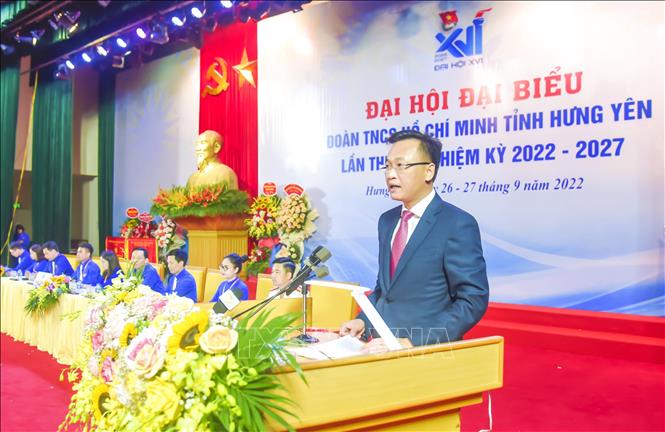 Bí thư Tỉnh ủy Hưng Yên Nguyễn Hữu Nghĩa phát biểu chỉ đạo Đại hội. Ảnh: Mai Ngoan - TTXVN