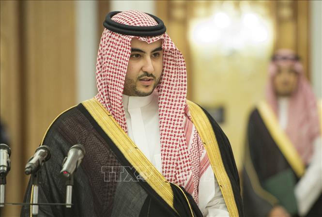 Trong ảnh: Hoàng tử Khaled bin Salman lúc được bổ nhiệm làm Đại sứ Saudi Arabia tại Mỹ, ngày 24/4/2017. Ảnh: AFP/TTXVN