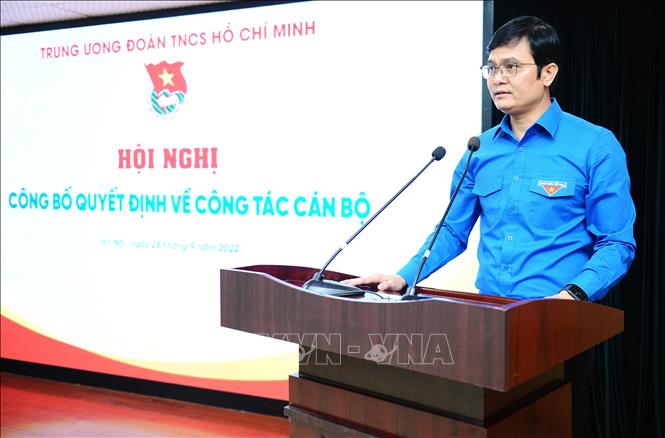 Trong ảnh: Bí thư thứ nhất Trung ương Đoàn Bùi Quang Huy phát biểu tại buổi lễ. Ảnh: Minh Đức - TTXVN

