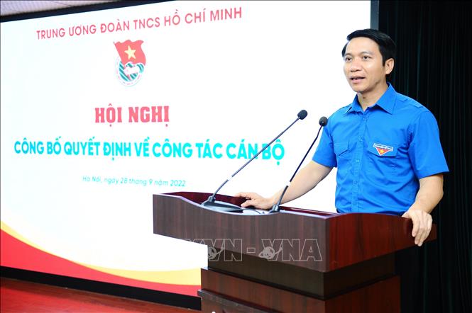 Trong ảnh: Bí thư Thường trực Trung ương Đoàn Nguyễn Ngọc Lương phát biểu tại buổi lễ. Ảnh: Minh Đức - TTXVN