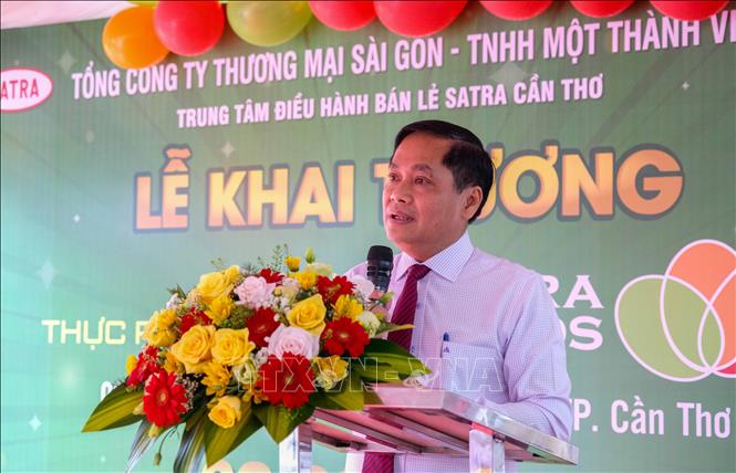 Trong ảnh: Phó Chủ tịch UBND thành phố Cần Thơ Nguyễn Văn Hồng phát biểu tại lễ khai trương. Ảnh: Thanh Liêm - TTXVN