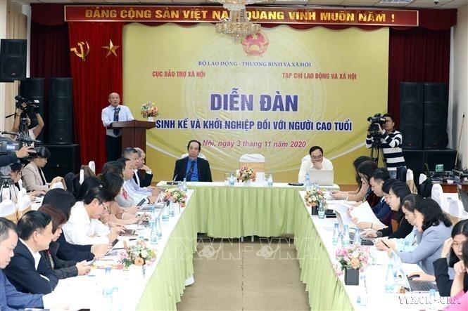 Diễn đàn Sinh kế và khởi nghiệp đối với người cao tuổi, ngày 3/11/2020, tại Hà Nội. Ảnh: Anh Tuấn – TTXVN