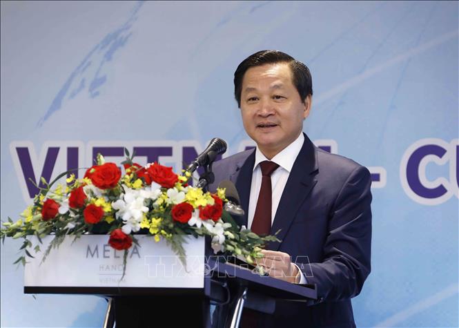 Trong ảnh: Phó Thủ tướng Lê Minh Khái phát biểu tại diễn đàn. Ảnh: An Đăng - TTXVN