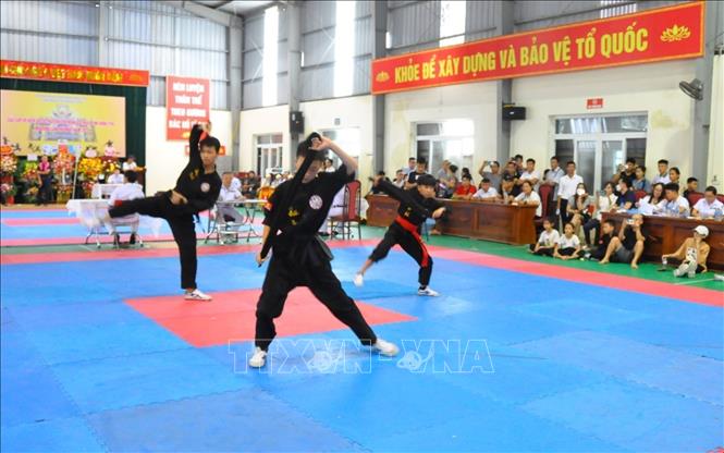 Một tiết mục biểu diễn của các vận động viên. Ảnh: Mai Ngoan - TTXVN
