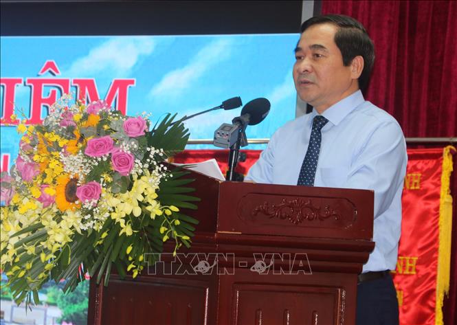 Trong ảnh: Phó Bí thư thường trực Tỉnh ủy, Chủ tịch HĐND tỉnh Thái Bình Nguyễn Tiến Thành phát biểu tại lễ kỷ niệm. Ảnh: Thu Hoài - TTXVN
