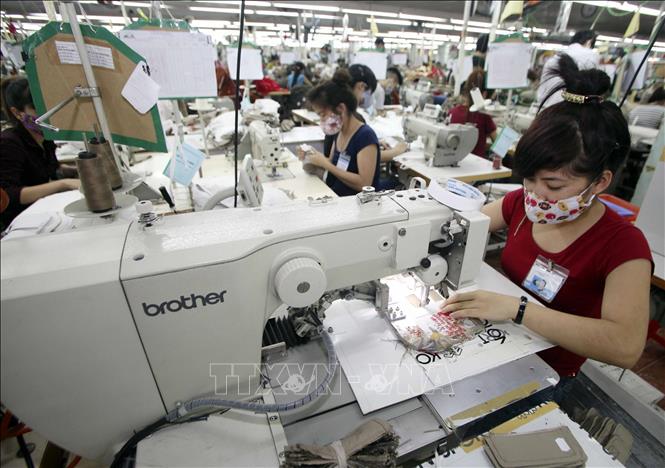 Making products for export at the Bac Giang Garment JSC in the northern province of Bac Giang. VNA Photo: Trần Việt 