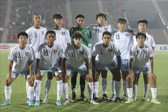 The line-up of the Chinese Taipei U17 team. VNA Photo: Minh Quyết 