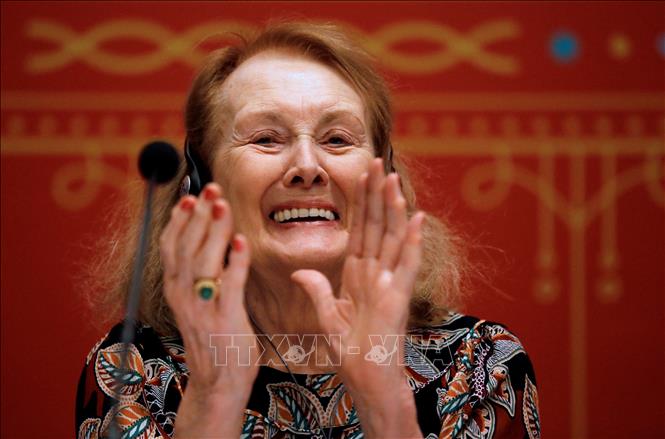 Trong ảnh (tư liệu): Nữ văn sĩ người Pháp Annie Ernaux tại Guadalajara, Mexico ngày 5/12/2019. Ảnh: AFP/TTXVN