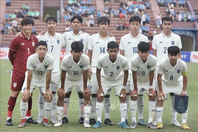 Đội hình ra sân của U17 Thái Lan. Ảnh: Minh Quyết - TTXVN