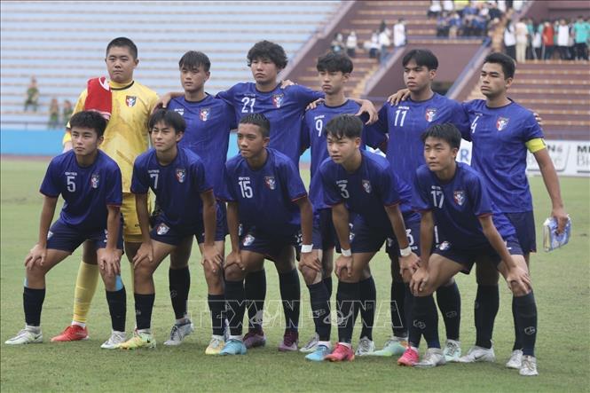 Đội hình ra sân của U17 Đài Bắc Trung Hoa. Ảnh: Minh Quyết - TTXVN