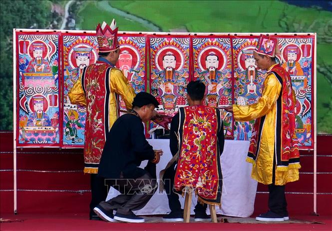 Nghi lễ Cấp sắc của người Dao tỉnh Thanh Hóa. Ảnh: Thu Hằng-TTXVN
