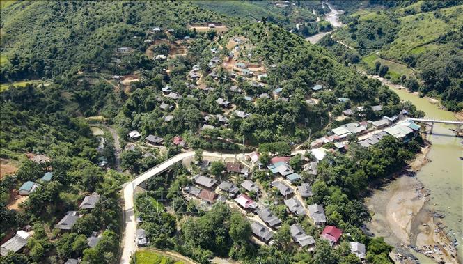 Trong ảnh: Bản Kéo, xã Chiềng Sơ, huyện Điện Biên Đông, tỉnh Điện Biên, nơi có cộng đồng dân tộc Xinh Mun sinh sống. Ảnh: Xuân Tư - TTXVN