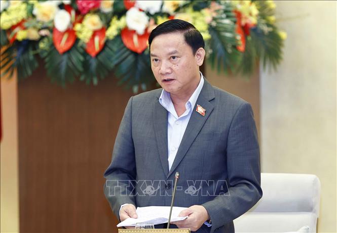 Phó Chủ tịch Quốc hội Nguyễn Khắc Định phát biểu. Ảnh: Doãn Tấn - TTXVN