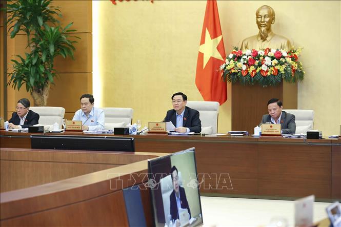 Chủ tịch Quốc hội Vương Đình Huệ phát biểu. Ảnh: Doãn Tấn - TTXVN