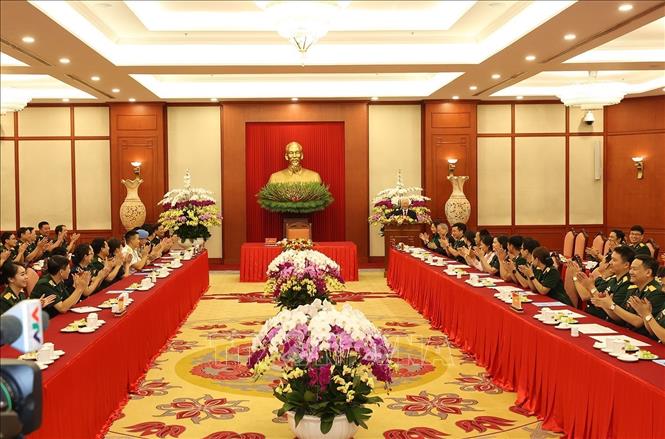 Tổng Bí thư Nguyễn Phú Trọng, Bí thư Quân ủy Trung ương phát biểu tại buổi gặp mặt các đại biểu Đại hội Đoàn Thanh niên Cộng sản Hồ Chí Minh Quân đội lần thứ X. Ảnh: Trí Dũng –TTXVN
