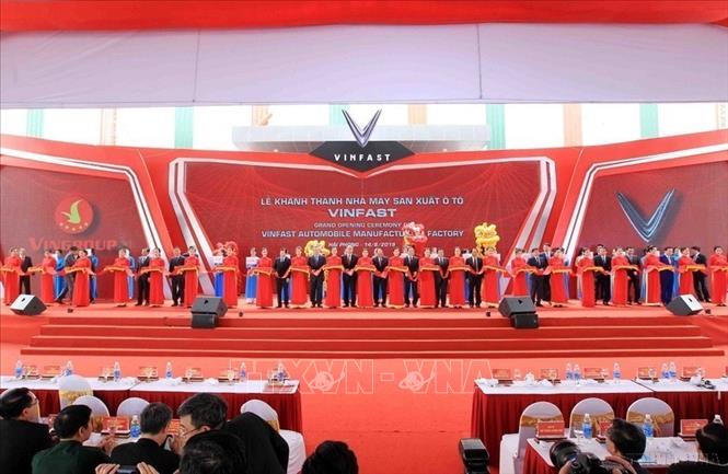Nhà máy ô tô VinFast tại Khu công nghiệp Đình Vũ, Cát Hải, thành phố Hải Phòng được khánh thành ngày 14/6/2019, chính thức bước vào giai đoạn sản xuất hàng loạt. Ảnh: An Đăng - TTXVN