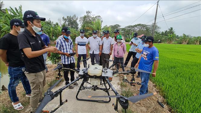 Ứng dụng công nghệ hiện đại vào sản xuất nông nghiệp, mang lại hiệu quả kinh tế cao cho người nông dân Việt Nam. Ảnh: Tuấn Kiệt – TTXVN