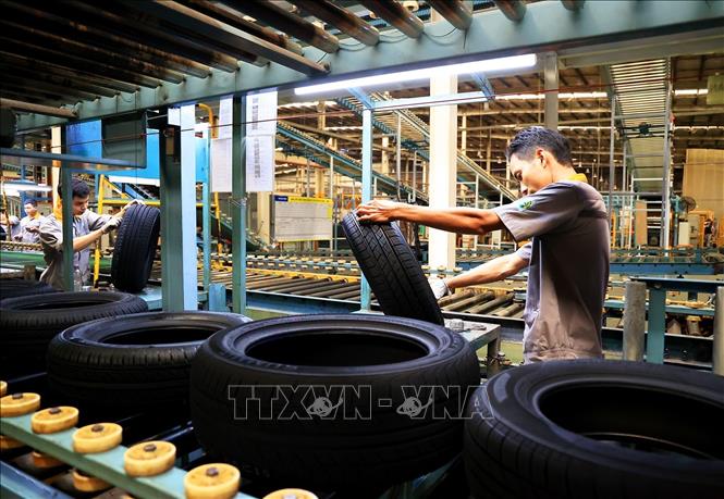 Nhà máy sản xuất lốp ô tô của Công ty TNHH Sailun Việt Nam, Khu công nghiệp Phước Đông, tỉnh Tây Ninh. Ảnh: Hồng Đạt - TTXVN
