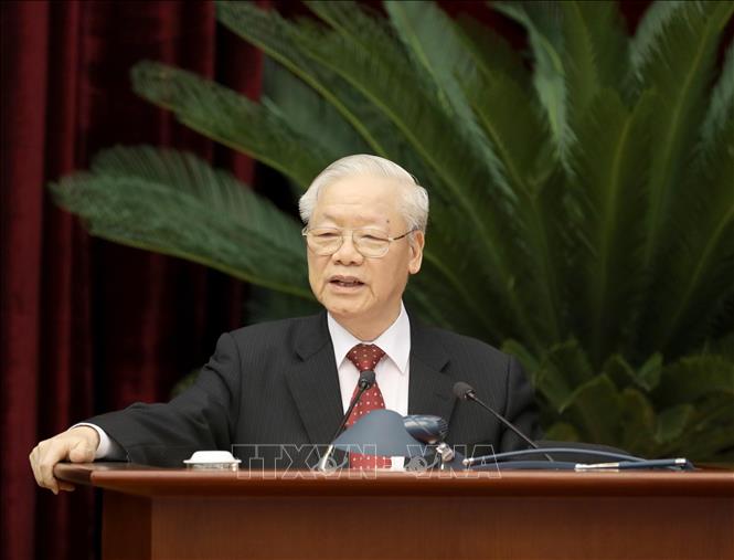 Tổng Bí thư Nguyễn Phú Trọng phát biểu chỉ đạo hội nghị. Ảnh: Phương Hoa - TTXVN