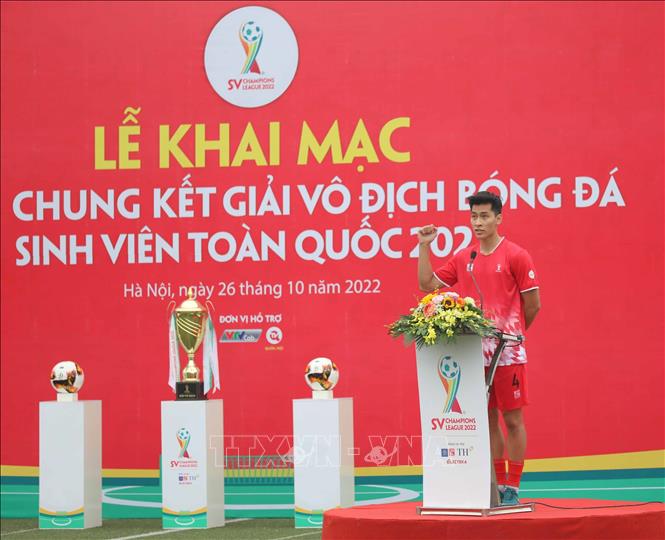 Đại diện vận động viên tuyên thệ. Ảnh: Thanh Tùng - TTXVN