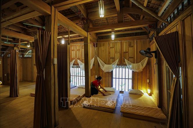 Trong ảnh: Không gian nghỉ ngơi dành cho du khách tại homestay Ngọc Nhềm tại xóm Đá Bia, xã Tiền Phong (Đà Bắc, Hòa Bình). Ảnh: Trọng Đạt - TTXVN
