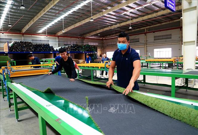 Trong ảnh: CCGrass đã xây dựng hệ thống dịch vụ ở châu Âu, châu Mỹ, châu Á - Thái Bình Dương và Trung Đông. Ảnh: Hồng Đạt - TTXVN
