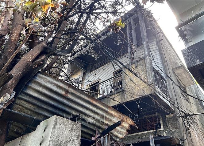 Trong ảnh: Hiện trường vụ hoả hoạn. Ảnh: TTXVN phát./.