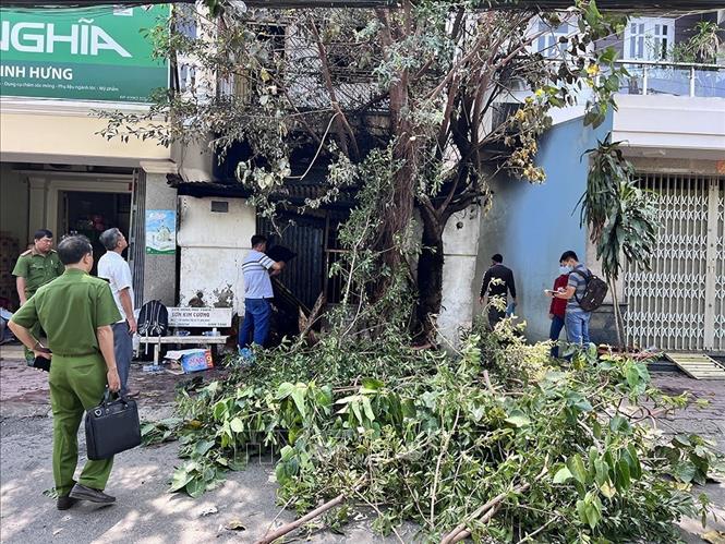 Trong ảnh: Hiện trường vụ hoả hoạn. Ảnh: TTXVN phát./.