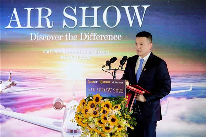 Sun Group's Chairman Dang Minh Truong speaks at the event. Photo by courtesy
