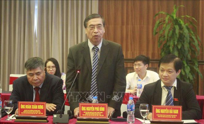 Đồng chí Nguyễn Phú Bình, Phó Chủ tịch Jội hữu nghị Việt Nam- Nhật Bản phát biểu tại hội nghị. Ảnh: Hải Yến-TTXVN.
