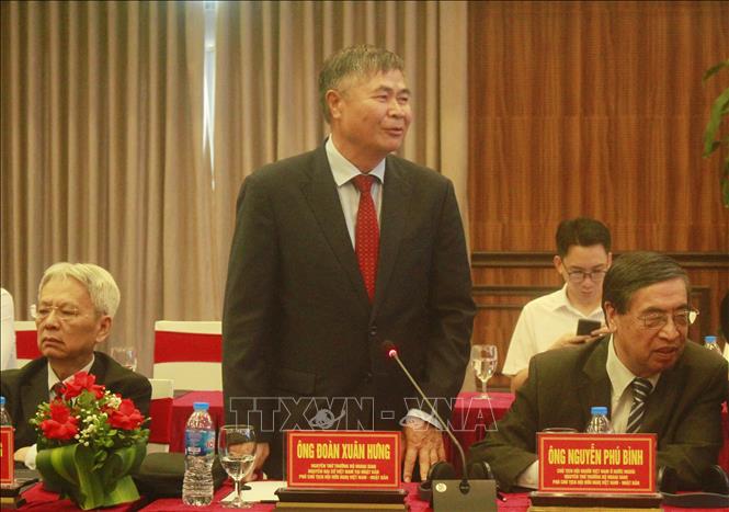 Đồng chí Đoàn Xuân Hưng, Phó Chủ tịch hội hữu nghị Việt Nam- Nhật Bản phát biểu tại hội nghị. Ảnh: Hải Yến-TTXVN.